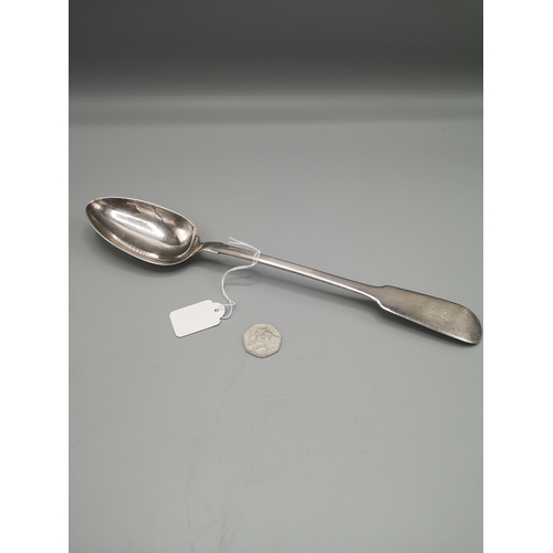 2 - Large Edinburgh georgian silver basting spoon dated 1838 32 cm long makers jh and Co.