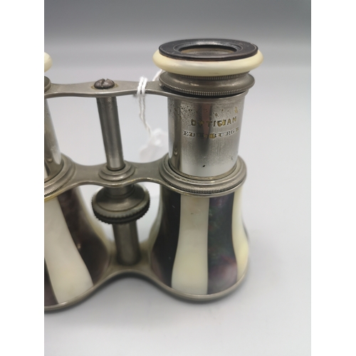 5 - Pair of mother of pearl Edinburgh opera glasses.