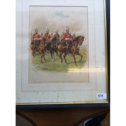 518 - The Duke of Lancaster own yeomanry cavalry print signed R simkin.