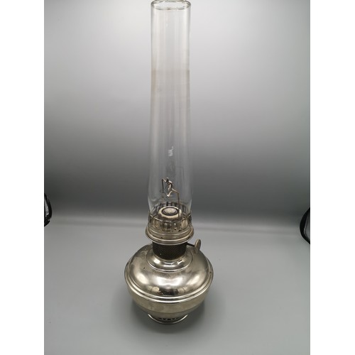 70 - Old oil lamp with cover.