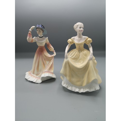 104 - Large Coalport Emily together with Staffordshire figure Jessica.