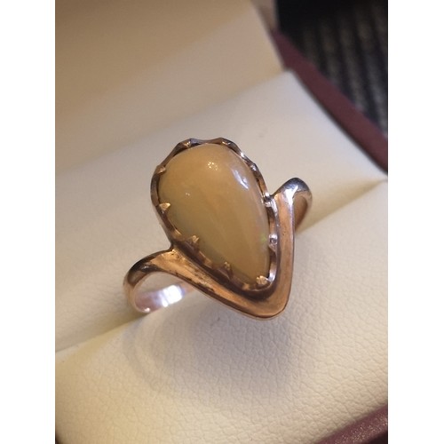 100d - Victorian  metal  ring in the art deco form