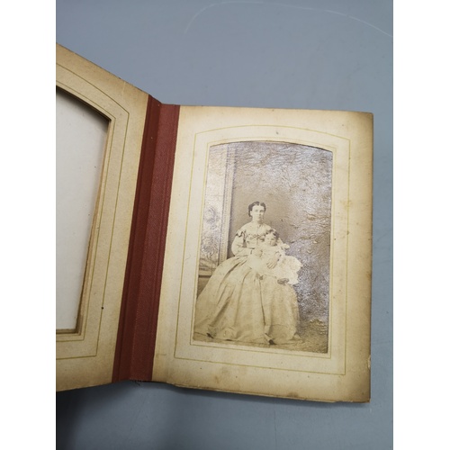 41 - Mauchline ware victorian photo album with potraits.