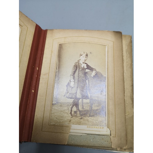 41 - Mauchline ware victorian photo album with potraits.