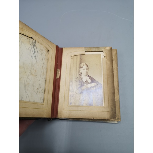 41 - Mauchline ware victorian photo album with potraits.