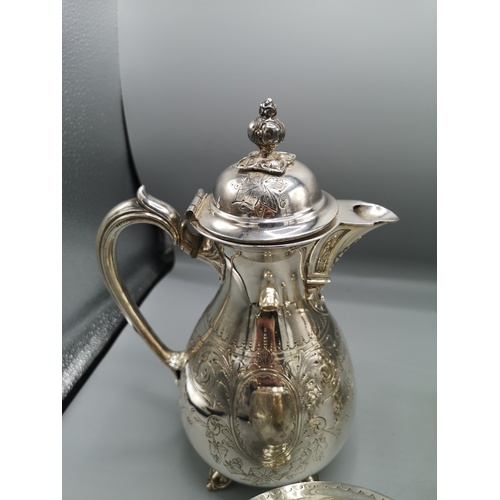 43 - 3 piece contential white metal tea set together etc.