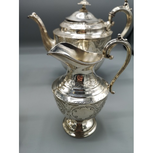 43 - 3 piece contential white metal tea set together etc.