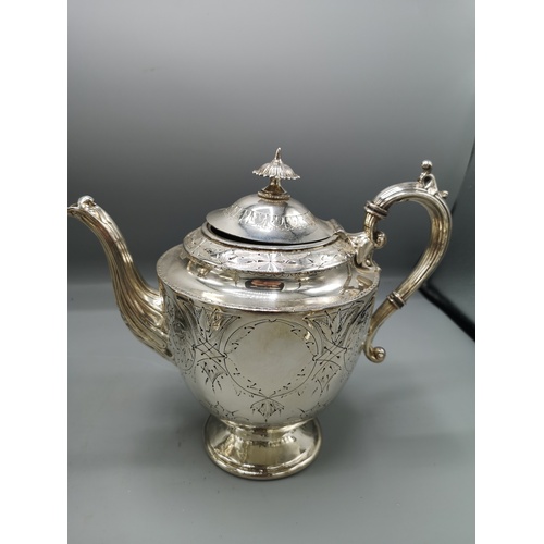 43 - 3 piece contential white metal tea set together etc.