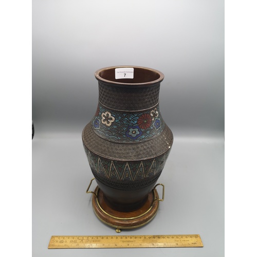 7 - Early 18th century closionne bronze vase .