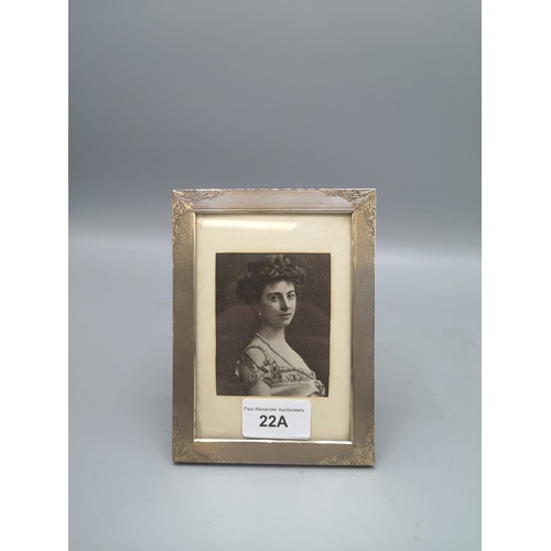 22a - Silver hall marked photo frame with Victorian picture.