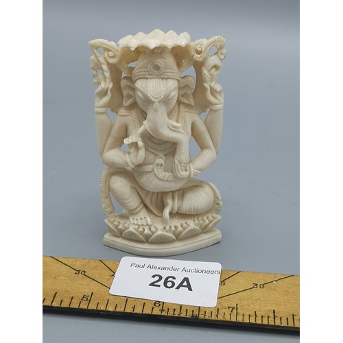 26a - 19th century carved Chinese god figure.