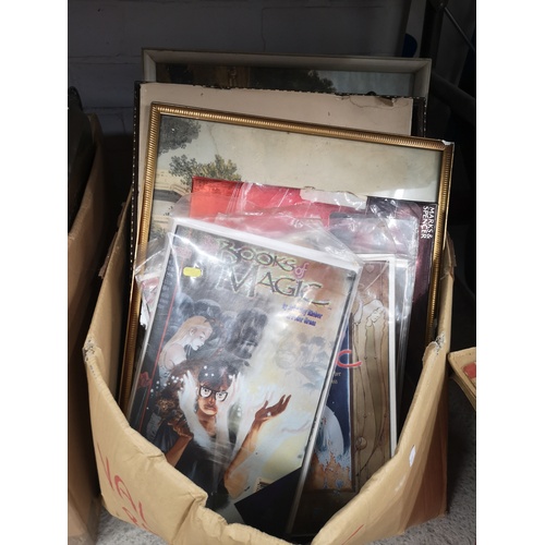 557 - Large box of prints etc .