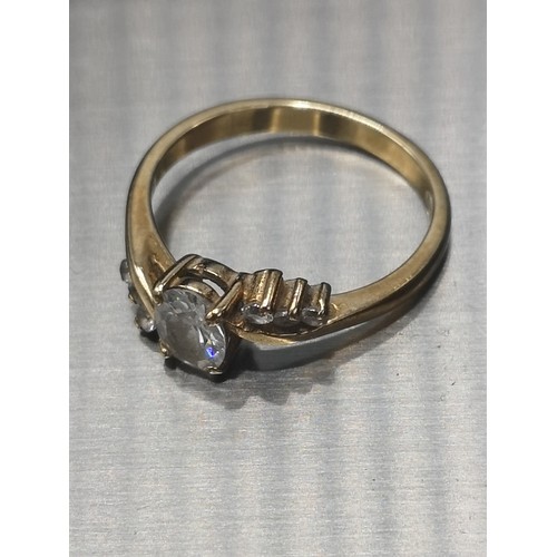 4 - 9ct gold 375 hall marked ring with stones