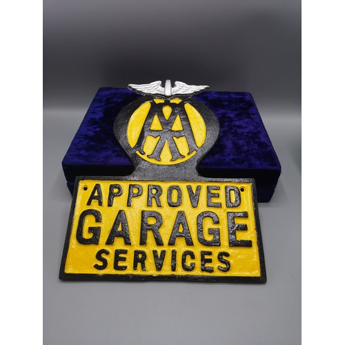 42 - Large cast metal AA advertising plaque .