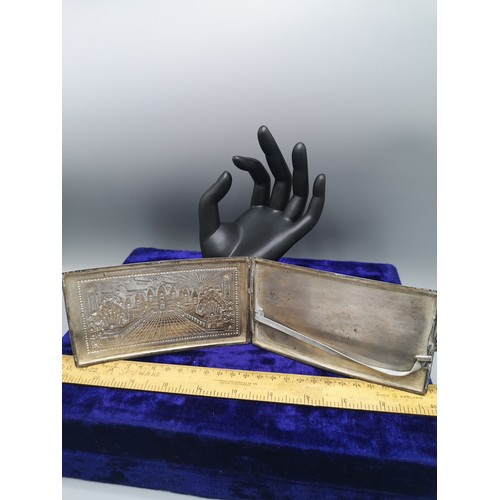 1a - Neollo heavy silver card case with Indian building scene. Weighs over 150 grams .