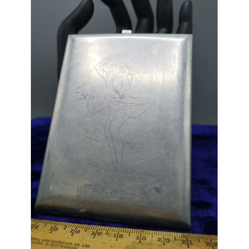 34a - White metal Iraq card case depicting Marilyn Monroe.