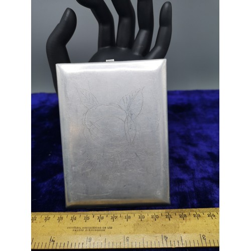 34a - White metal Iraq card case depicting Marilyn Monroe.