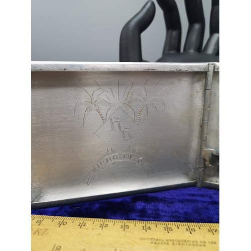 34a - White metal Iraq card case depicting Marilyn Monroe.