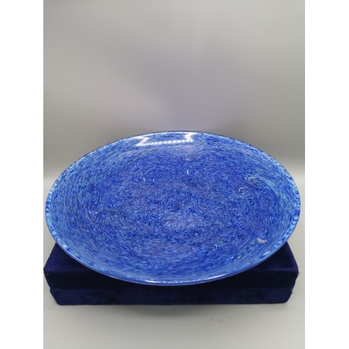 42b - Large monart Scottish glass  paisley shawl pattern bowl.