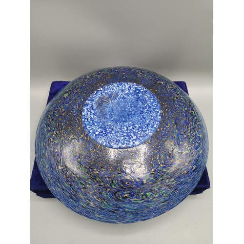 42b - Large monart Scottish glass  paisley shawl pattern bowl.