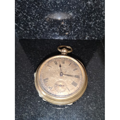 45c - Aluminium gold pocket watch. Untested .