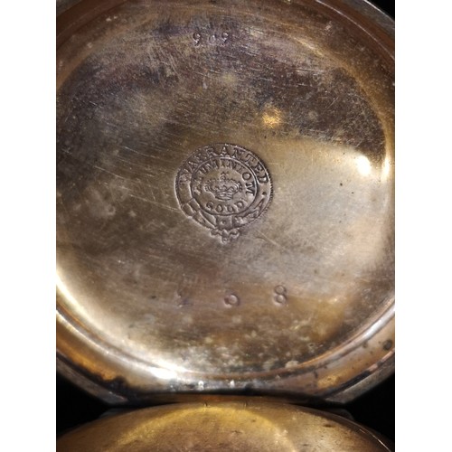 45c - Aluminium gold pocket watch. Untested .