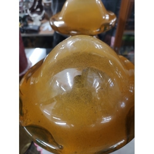 42a - Rare Large monart Scottish glass  mushroom table lamp .