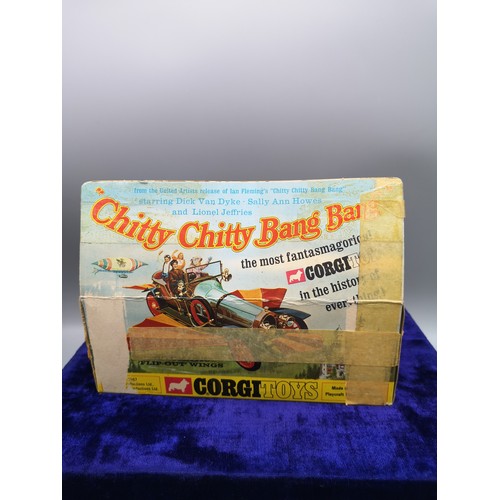 112 - Original corgi 266 chitty chitty bang bang with figures to include box .