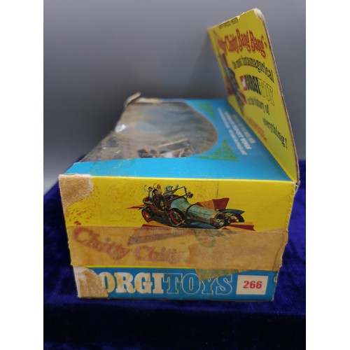 112 - Original corgi 266 chitty chitty bang bang with figures to include box .