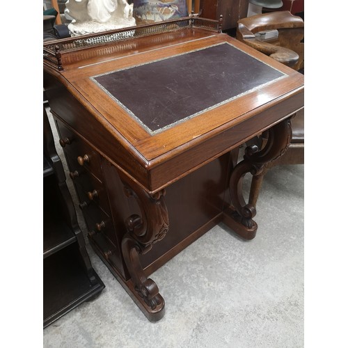 66 - Stunning davenport desk with gallery backing.