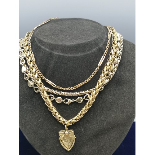 80 - Quality lot of gold plated chain s one with pendant.