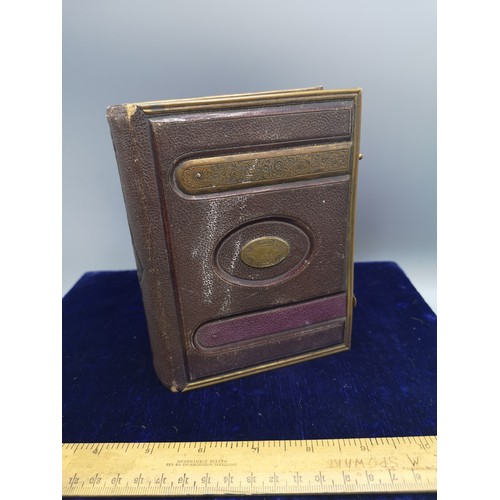 85 - Victorian photo leather album.