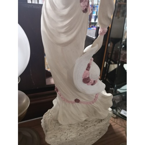 205 - Large sculpture of a lady with signature. Over 2 ft in height.