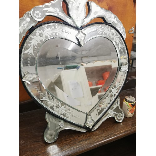 122 - Victorian heart shaped unusual mirror.