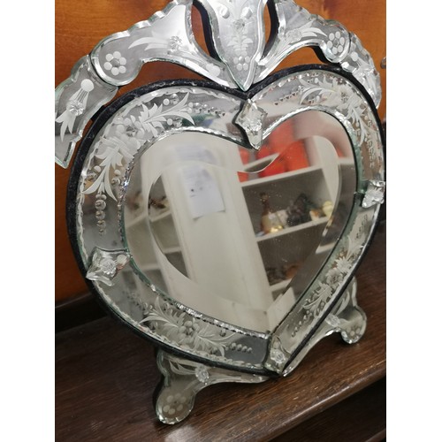 122 - Victorian heart shaped unusual mirror.