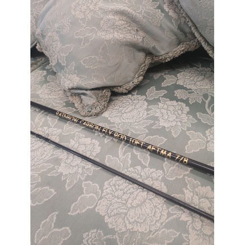 113a - Rainbow carbon fly rod 10 ft aftma fly rod.