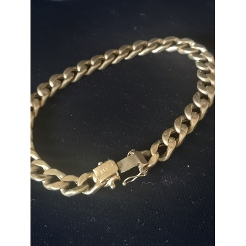 5a - 9ct Gold mens chain linked  bracelet 16.75 grams.