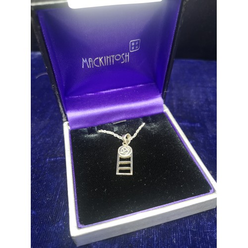 447 - Silver rennie mackintosh necklace.