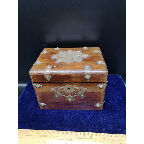 51 - Victorian tea caddy with brass bounding.