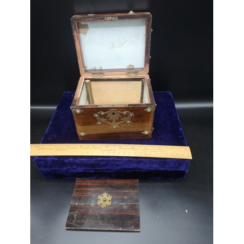 51 - Victorian tea caddy with brass bounding.