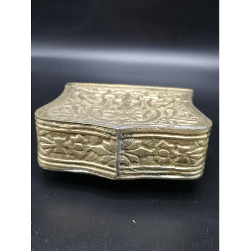 264 - Early Heavy Islamic brass Ammunition holder With Belt Loop To Back.