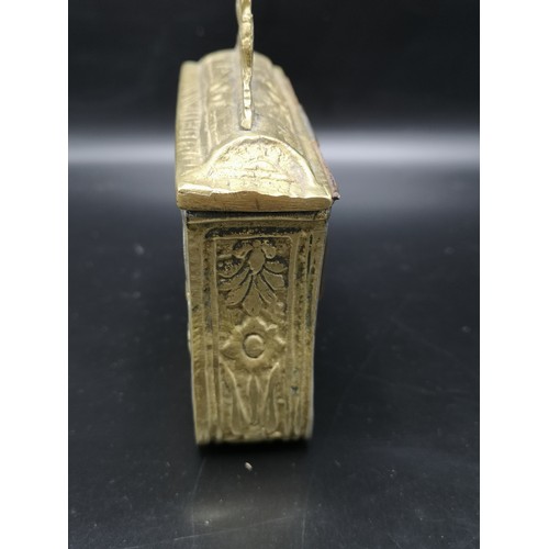 264 - Early Heavy Islamic brass Ammunition holder With Belt Loop To Back.