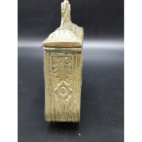 264 - Early Heavy Islamic brass Ammunition holder With Belt Loop To Back.