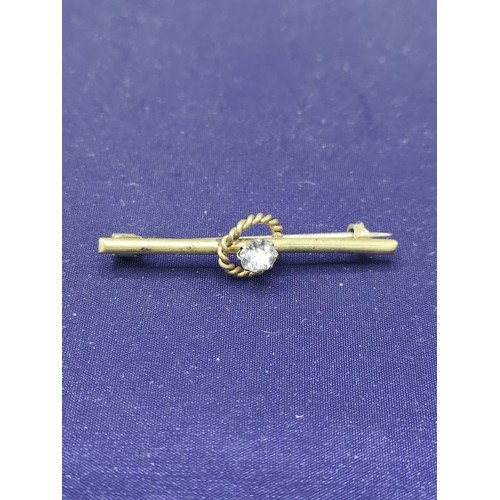 7 - 4 yellow metal bar brooches no Hall marks.