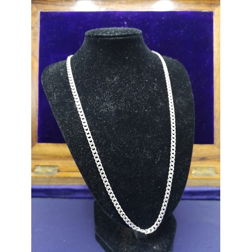 8a - Silver heavy curb chain 20 Inches.