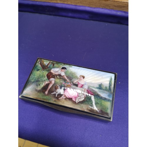 29 - Early 1900s Stunning Hand Painted and Enamelled ladies travelling compact.