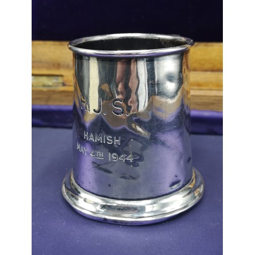 32 - Silver Hall marked birmingham tankard makers c&n. 102 grams.