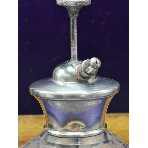 36 - Edwardian silver topped ladies Atomiser Unusual Top Pump Action Rare.