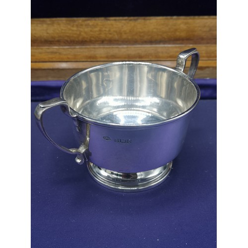 39 - Silver Hall marked birmingham sugar bowl. Maker Adie Brothers Ltd 95 grams.