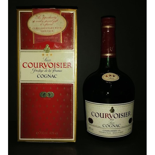 238 - Bottle of Courvoisier 3 star cognac 70cl full and sealed with box.